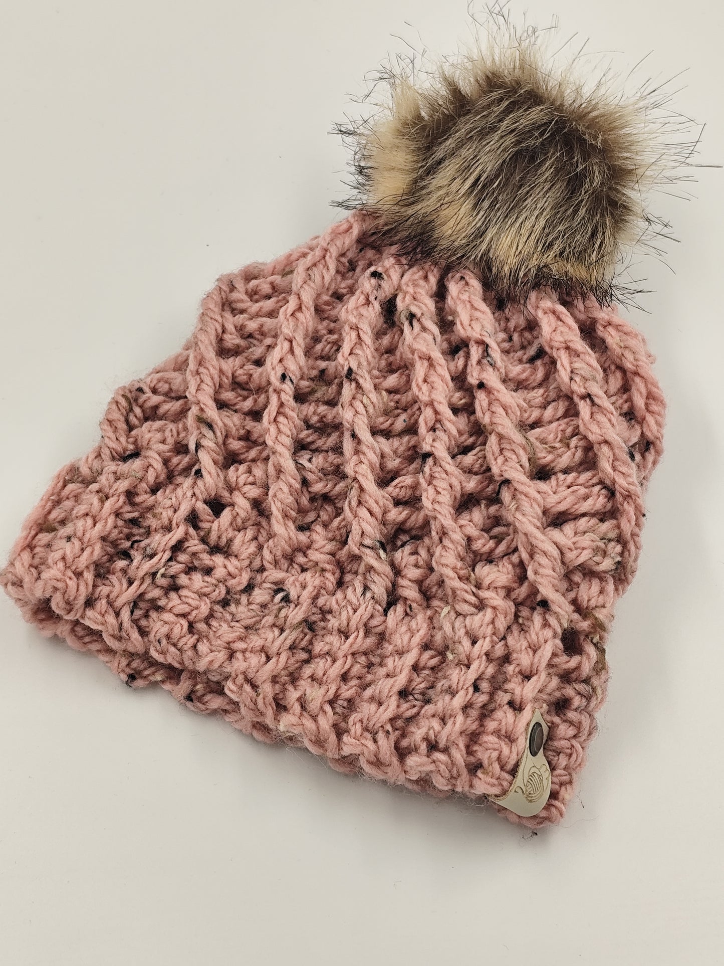 Bonnet crochet fait main Faverolle - Rose