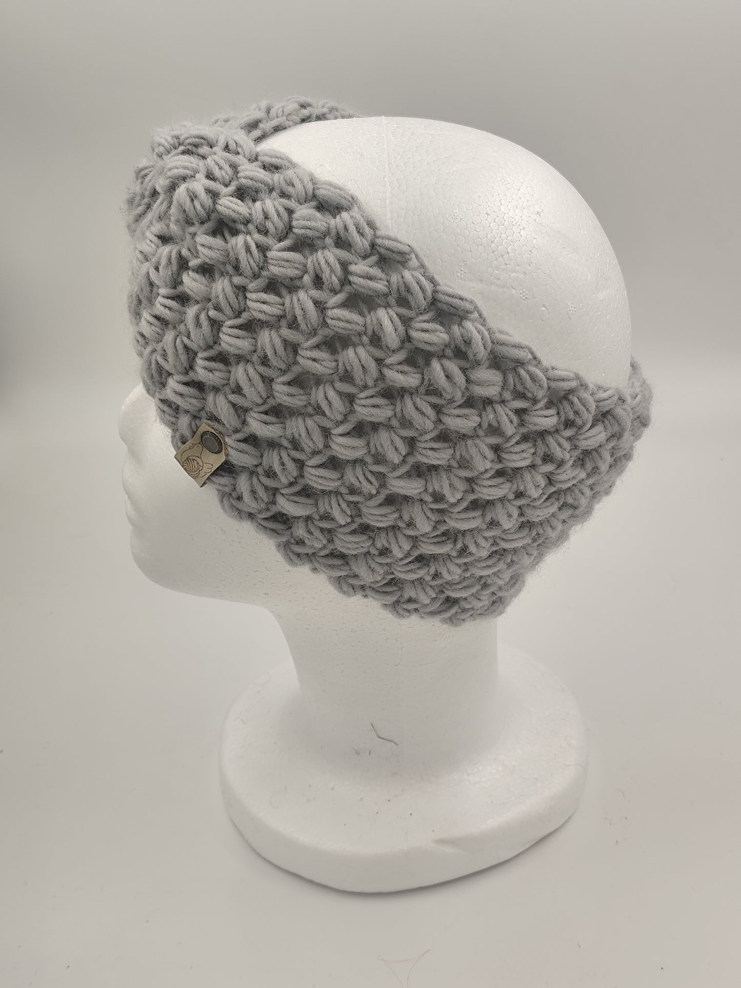 Bandeau crochet fait main Marans - Gris