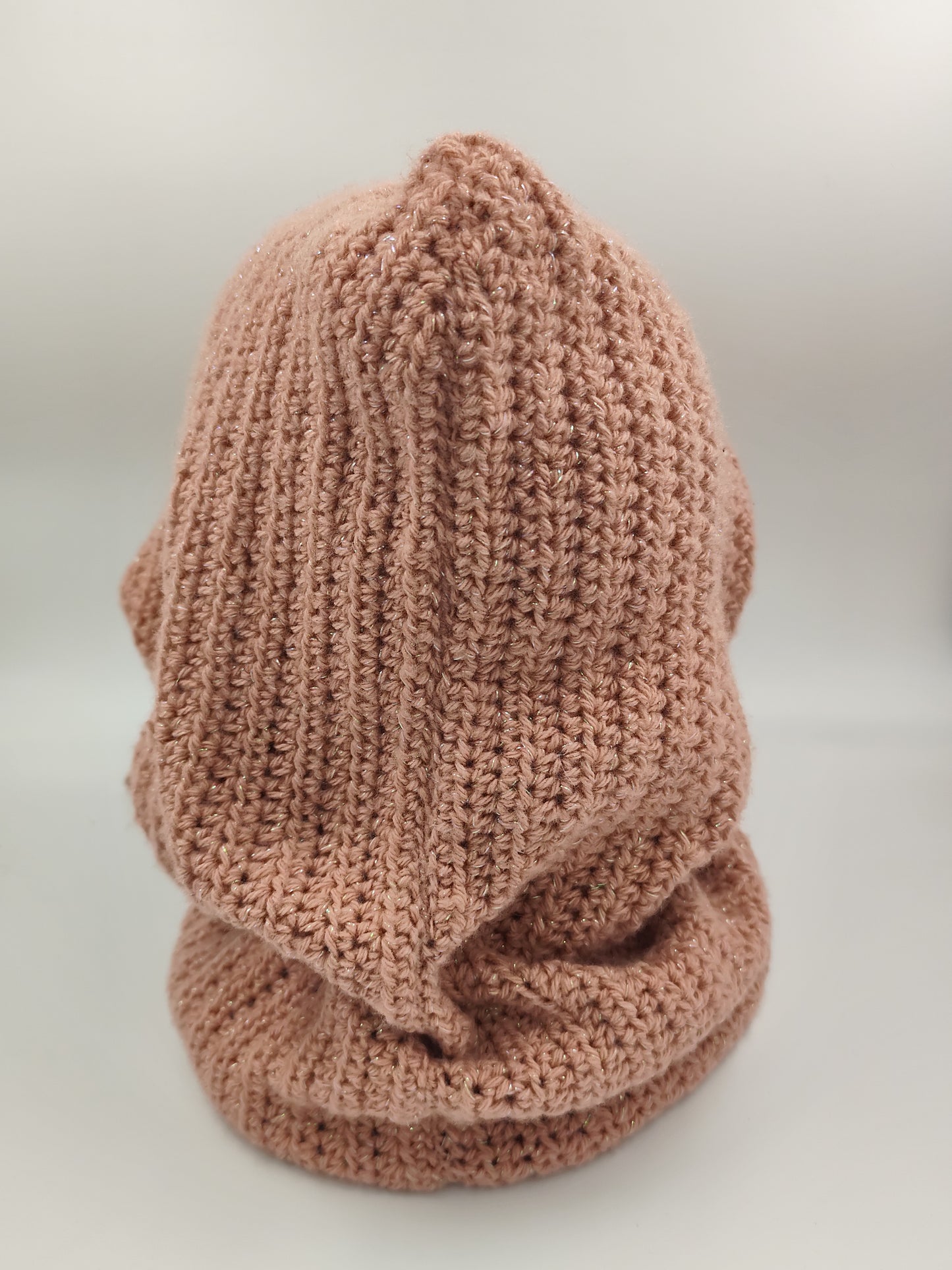 Capuche crochet faite main Padoue - Perle rose