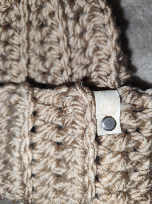 Bonnet crochet fait main Cocotte - Moka