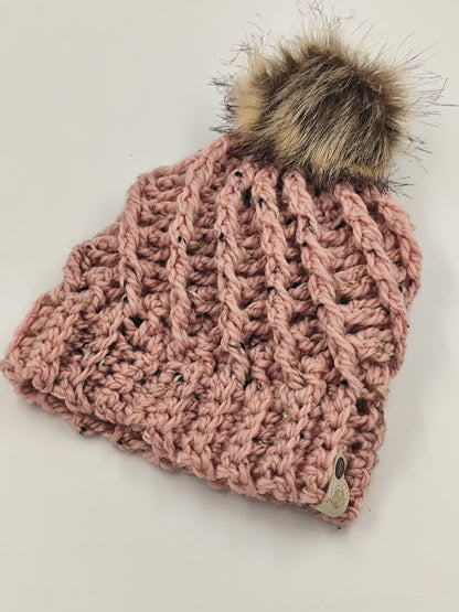 Bonnet crochet fait main Faverolle - Rose