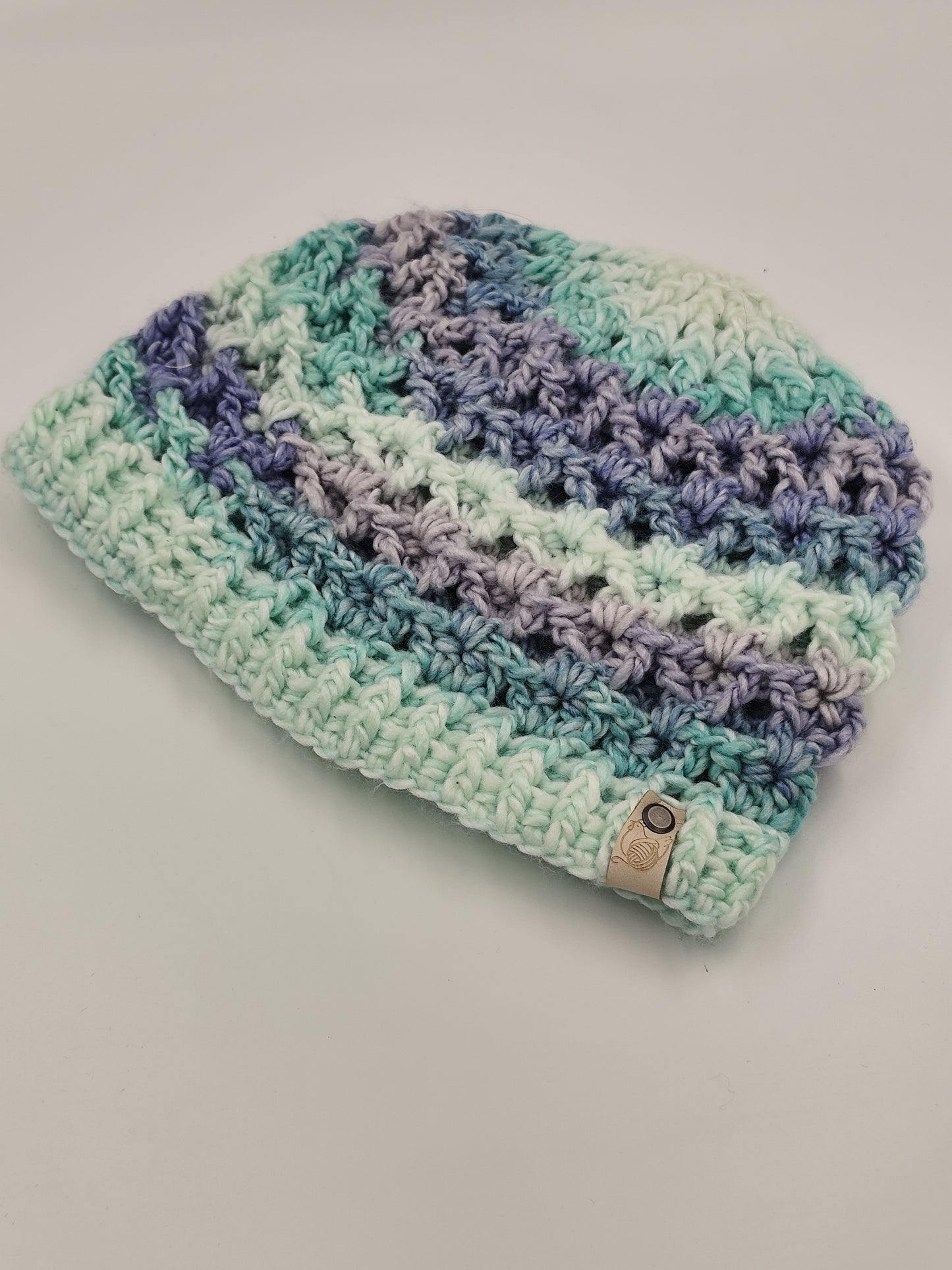 Bonnet crochet fait main Brahma - Océan