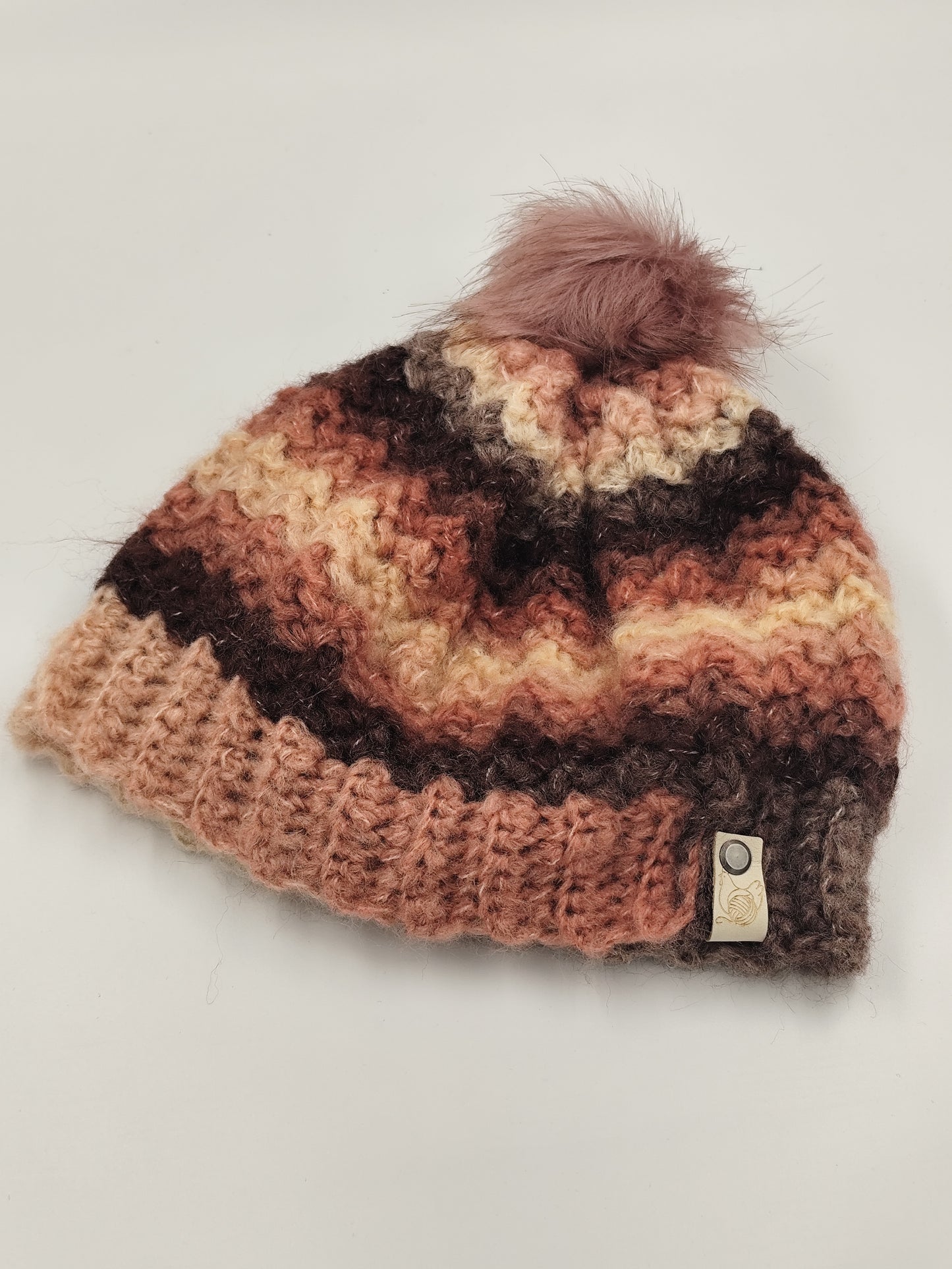 Bonnet crochet fait main Cochin - Blush