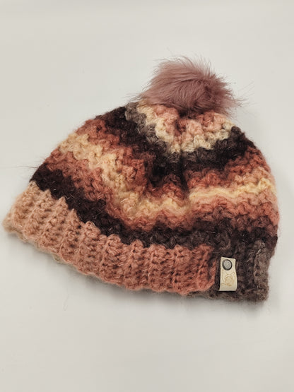 Bonnet crochet fait main Cochin - Blush