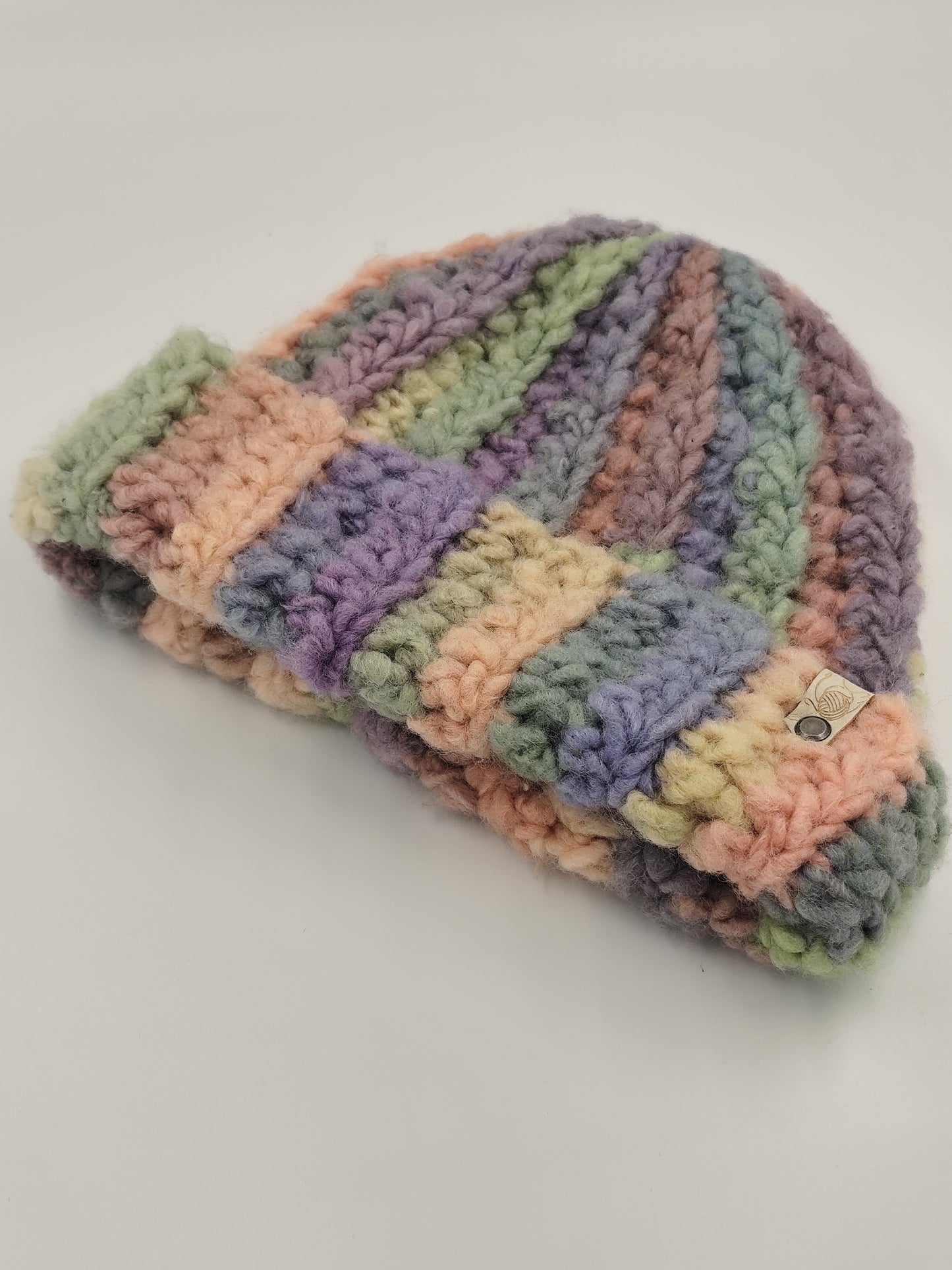 Bonnet crochet fait main Cocotte - Pastel