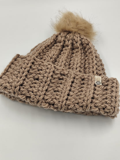 Bonnet crochet fait main Cocotte - Moka