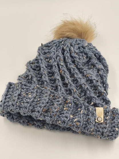 Bonnet crochet fait main Faverolle - Jeans