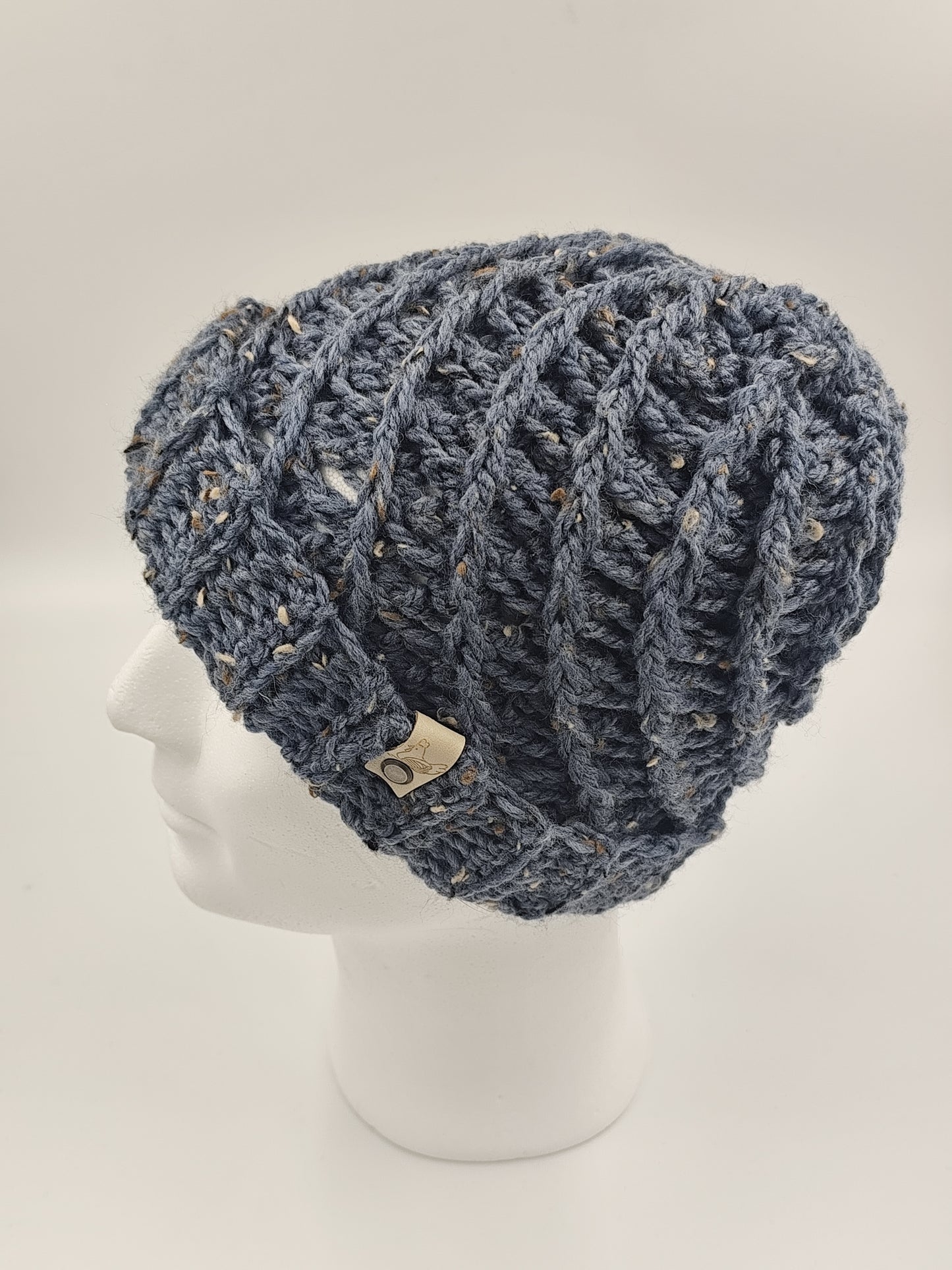 Bonnet crochet fait main Faverolle - Jeans