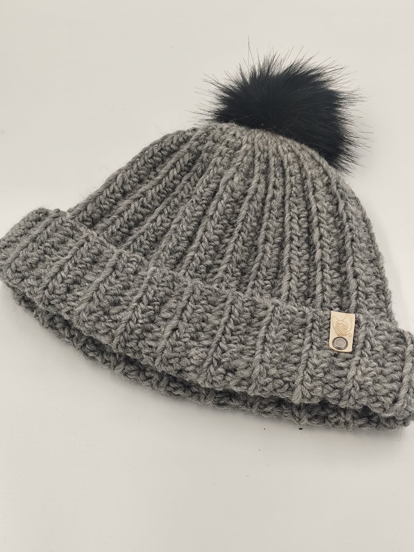 Bonnet crochet fait main Cocotte - Anthracite