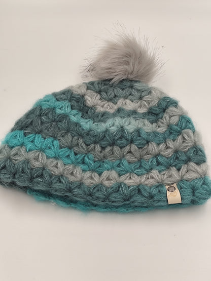 Bonnet crochet fait main Orpington - Emeraude