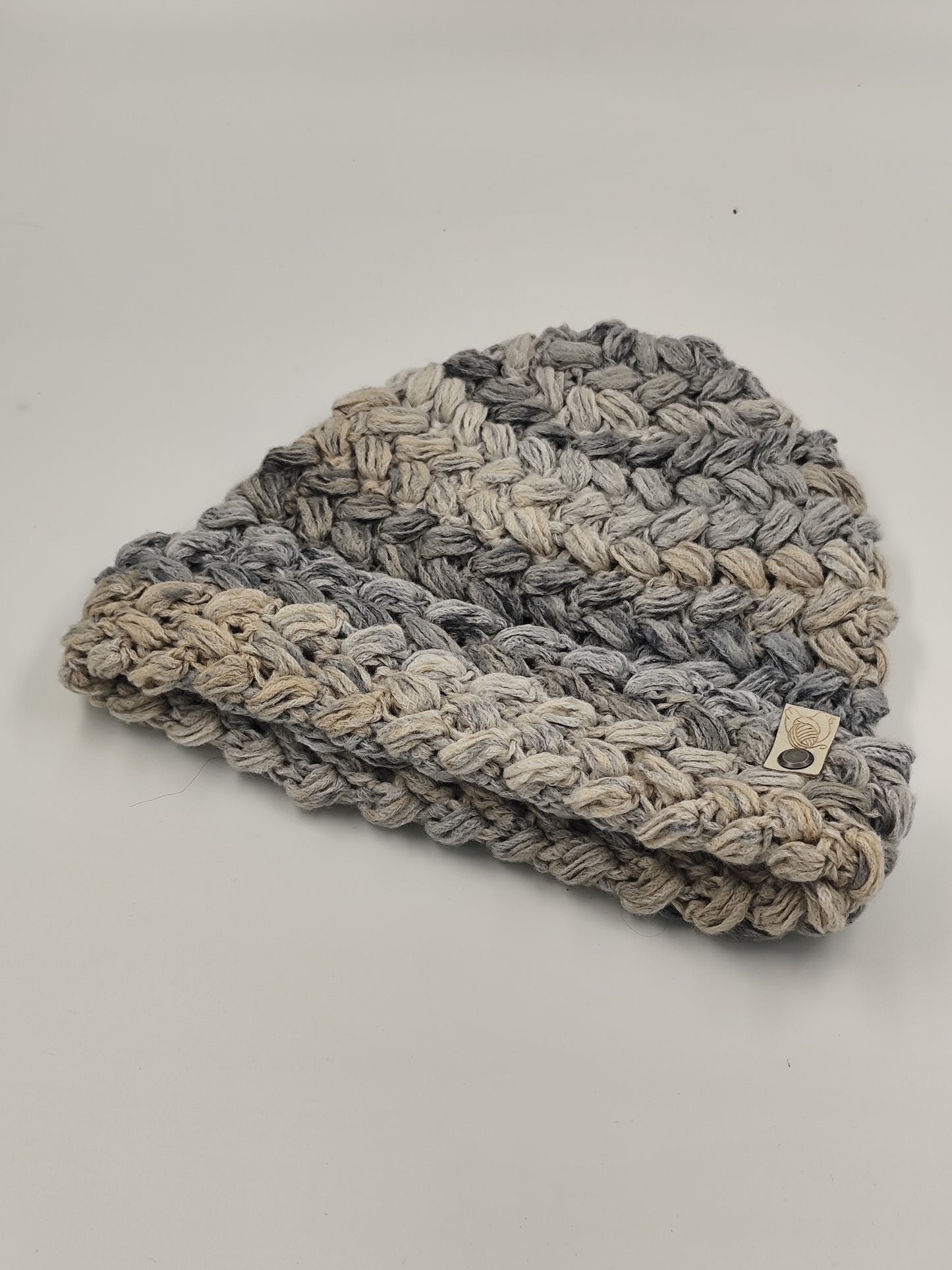 Bonnet crochet fait main Marans - Gris chiné