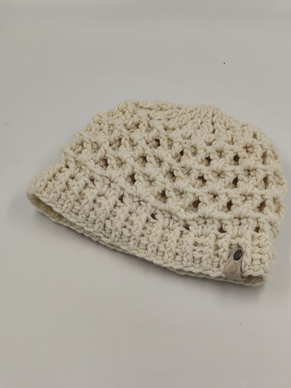 Bonnet crochet fait main Brahma – Écru