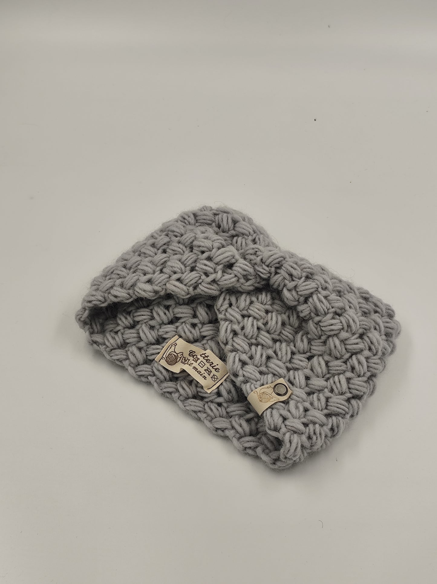 Bandeau crochet fait main Marans - Gris