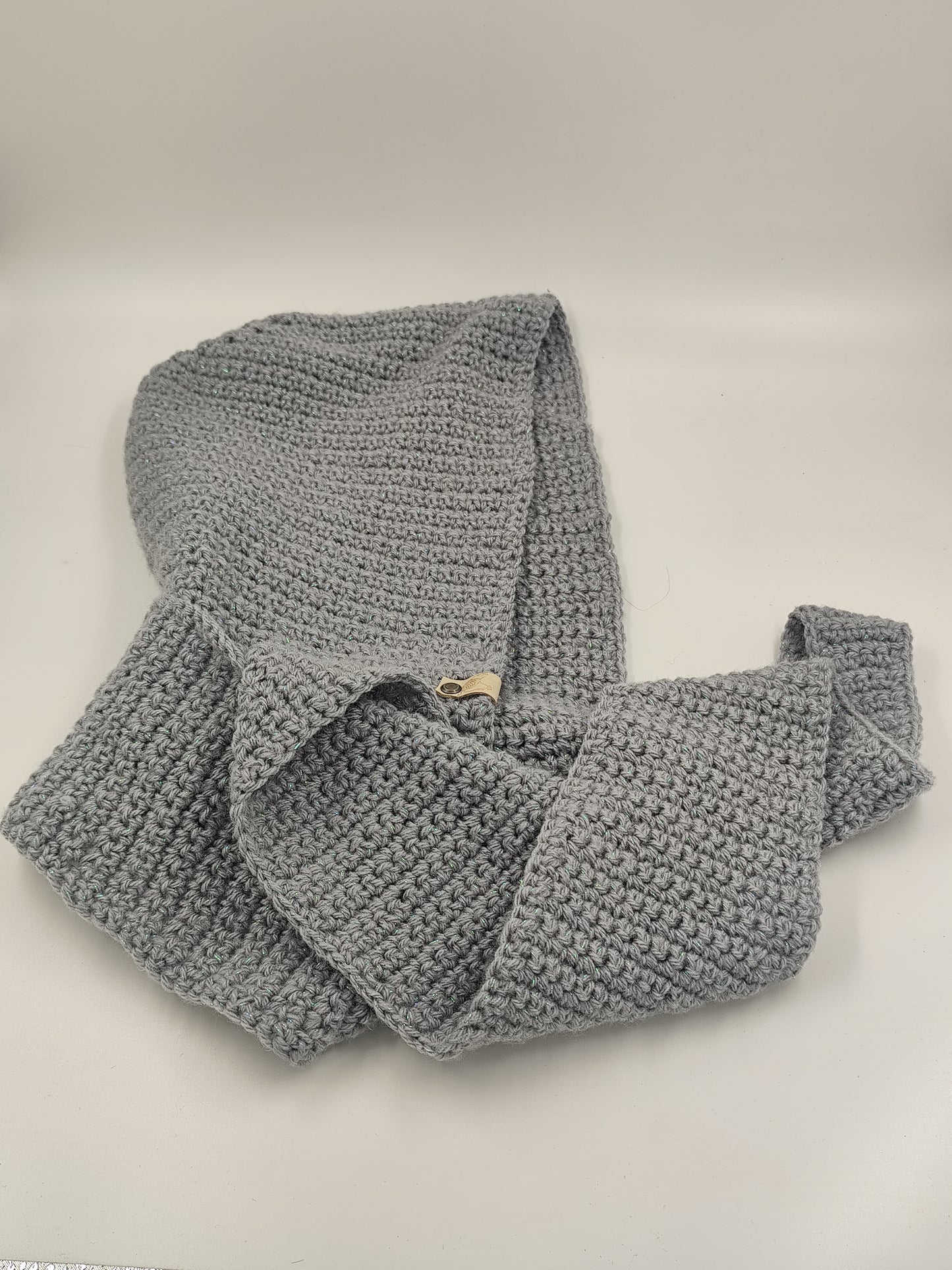 Capuche crochet faite main Sussex - Perle gris