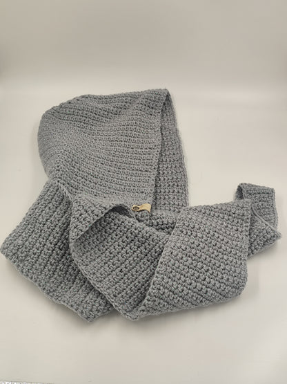 Capuche crochet faite main Sussex - Perle gris