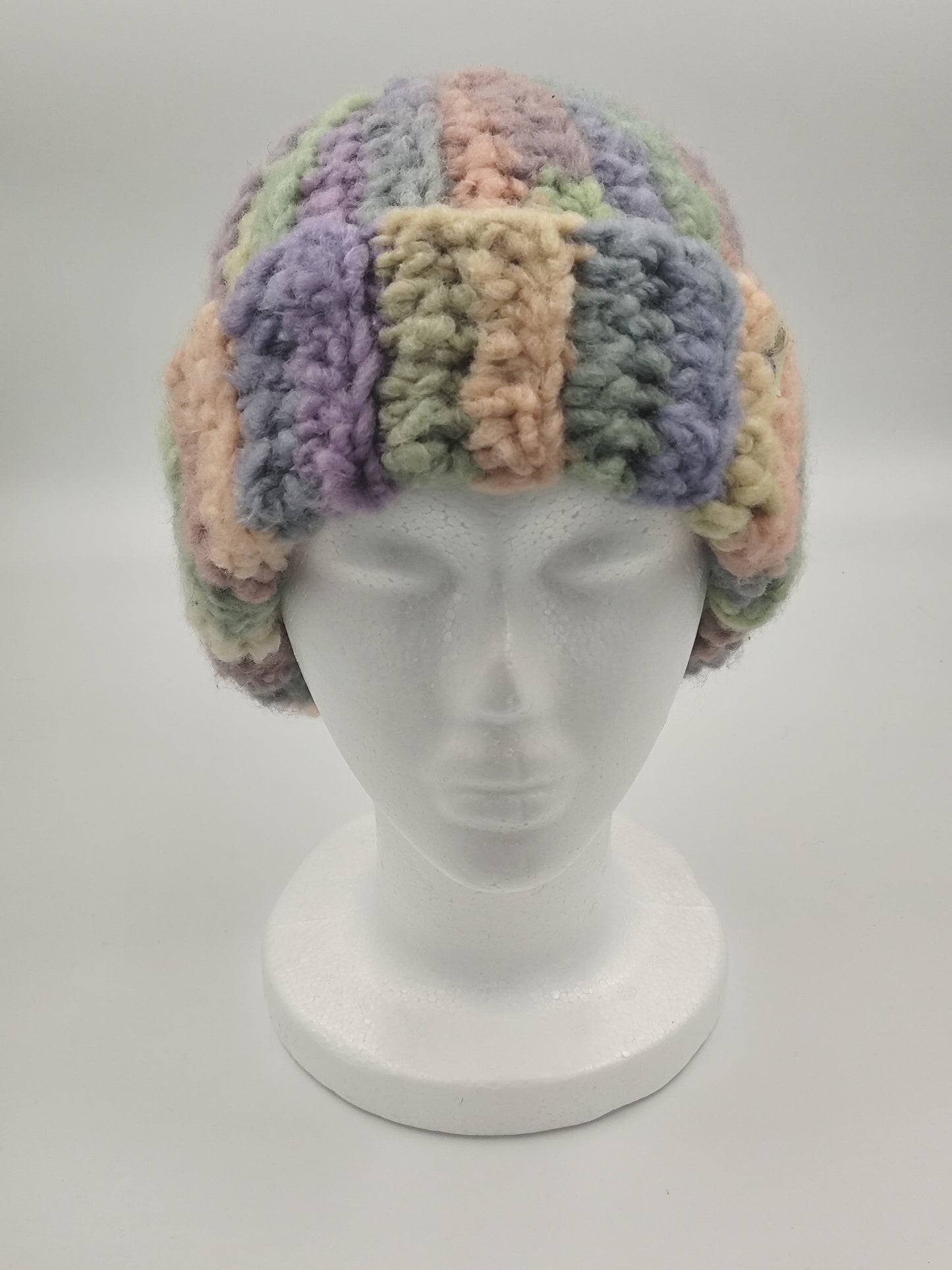 Bonnet crochet fait main Cocotte - Pastel