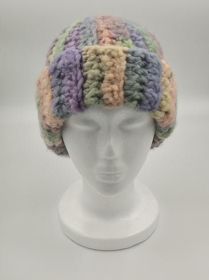 Bonnet crochet fait main Cocotte - Pastel