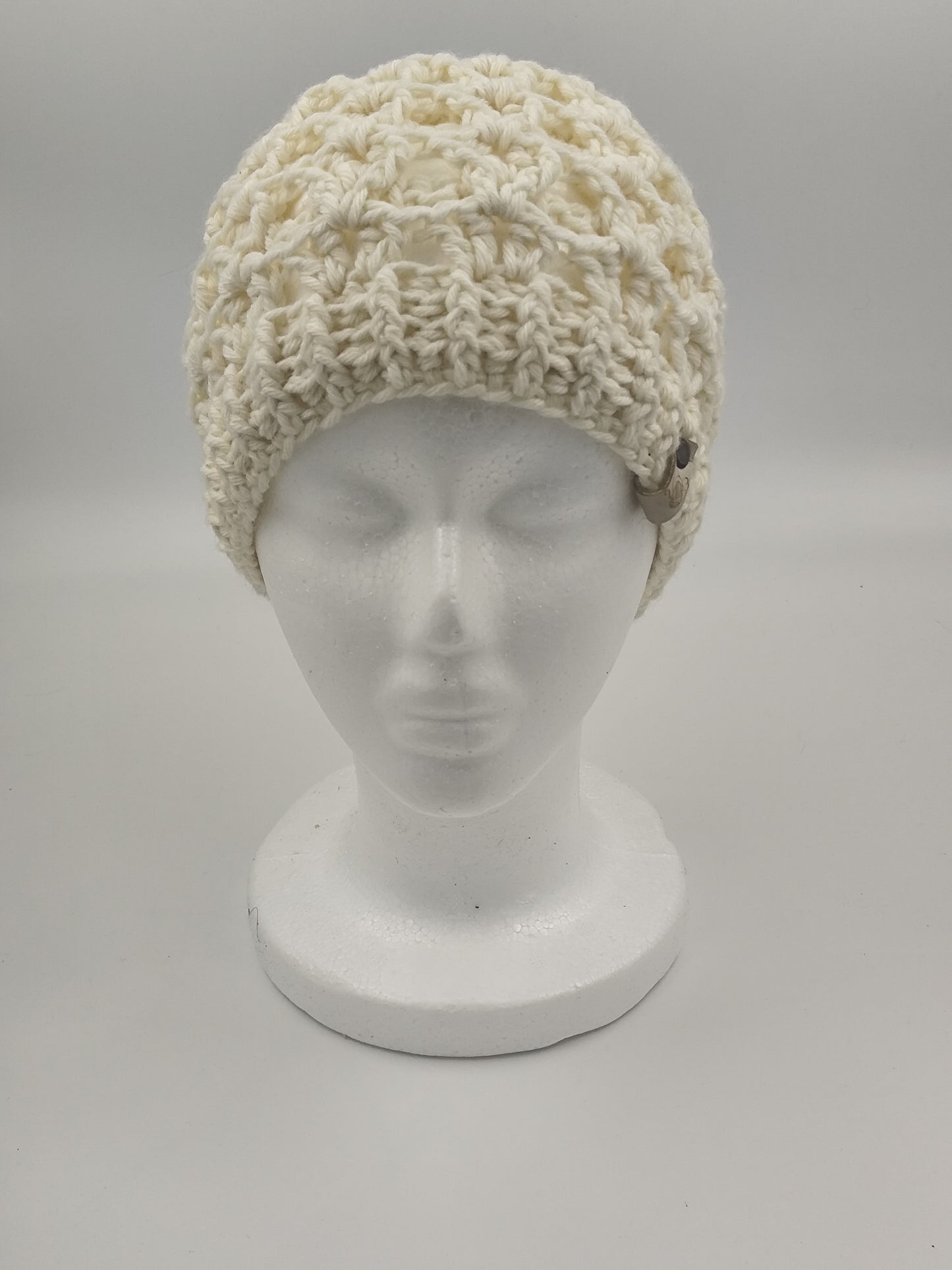 Bonnet crochet fait main Brahma – Écru