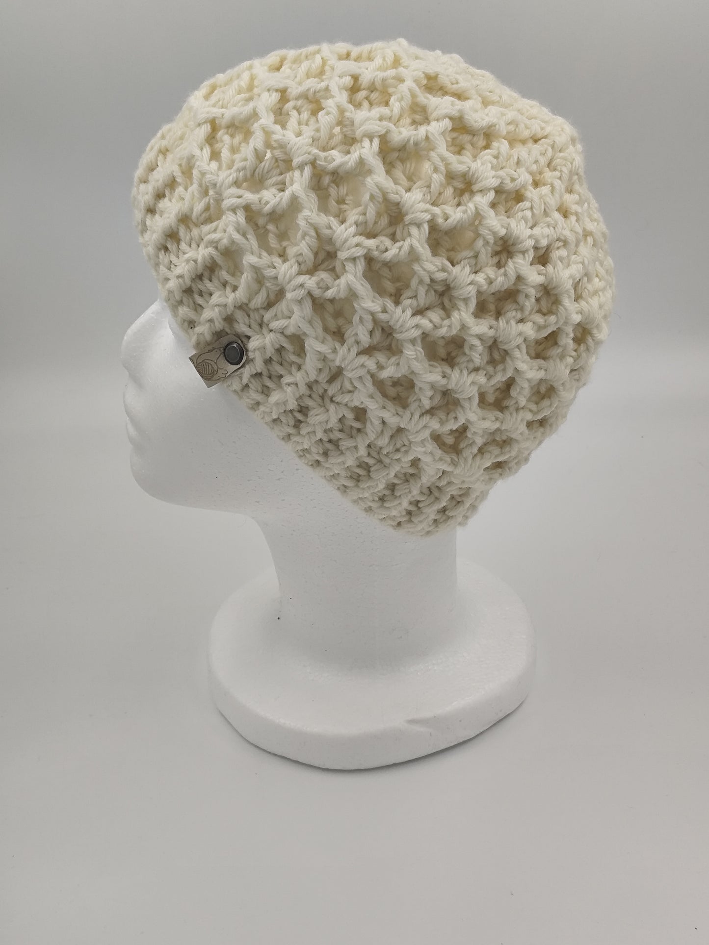 Bonnet crochet fait main Brahma – Écru