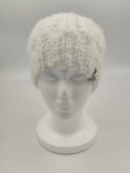 Bonnet crochet fait main Crevecoeur - Blanc