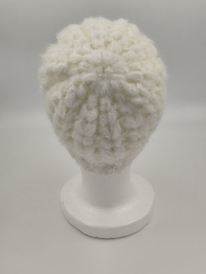 Bonnet crochet fait main Crevecoeur - Blanc