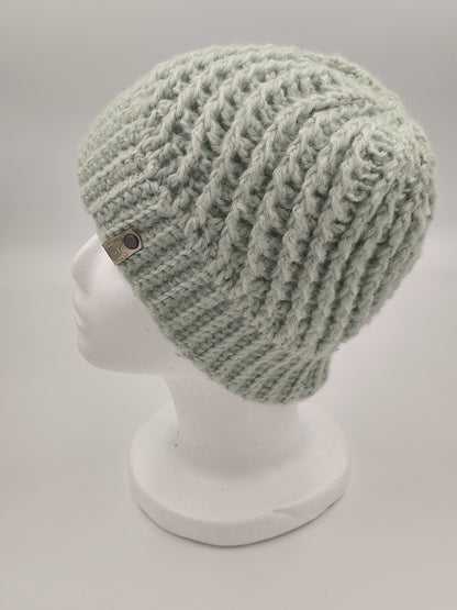 Bonnet crochet fait main Faverolle - Vert d'eau