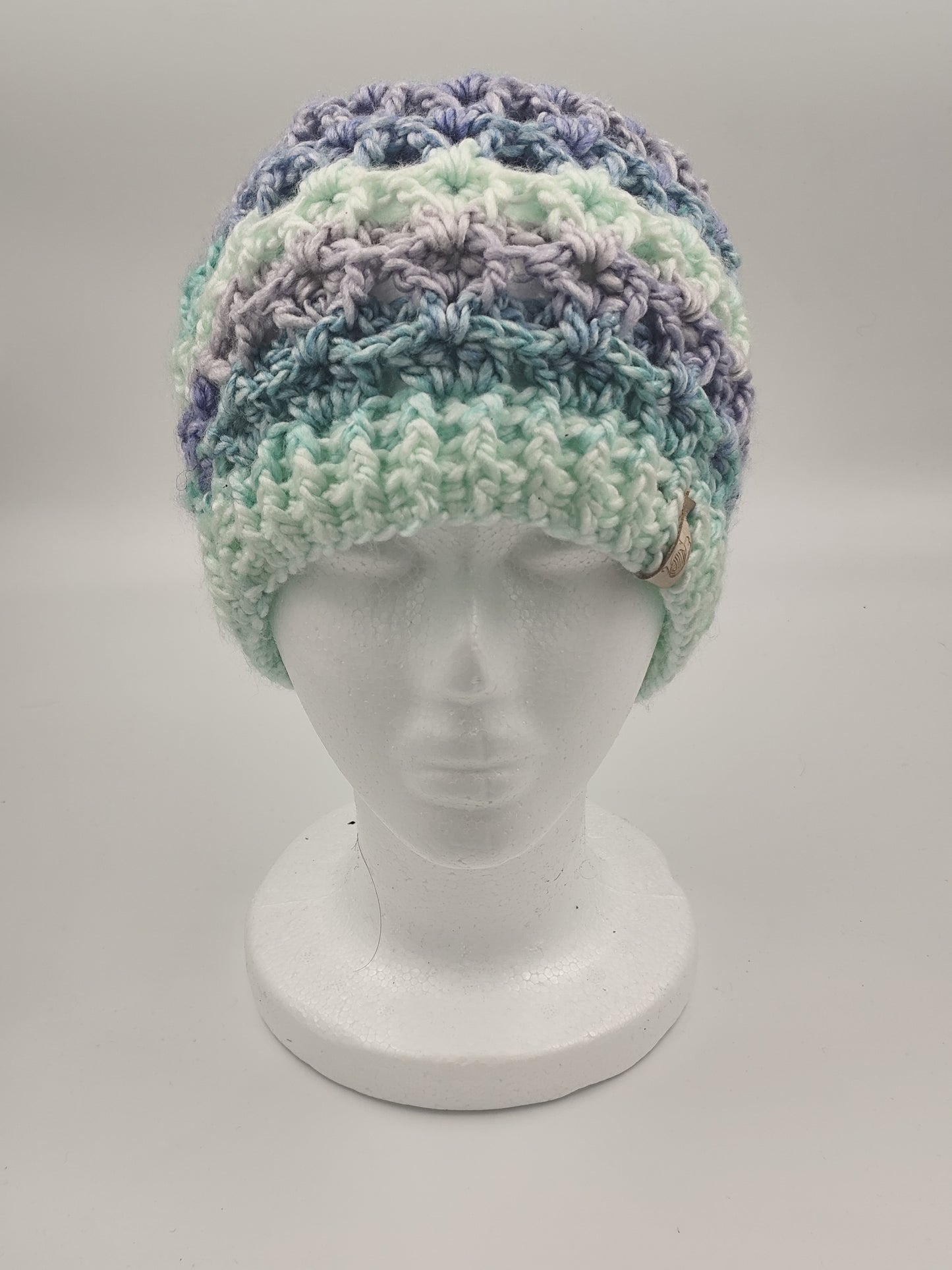 Bonnet crochet fait main Brahma - Océan