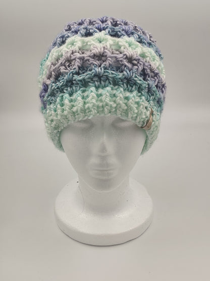 Bonnet crochet fait main Brahma - Océan