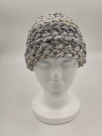 Bonnet crochet fait main Marans - Gris chiné