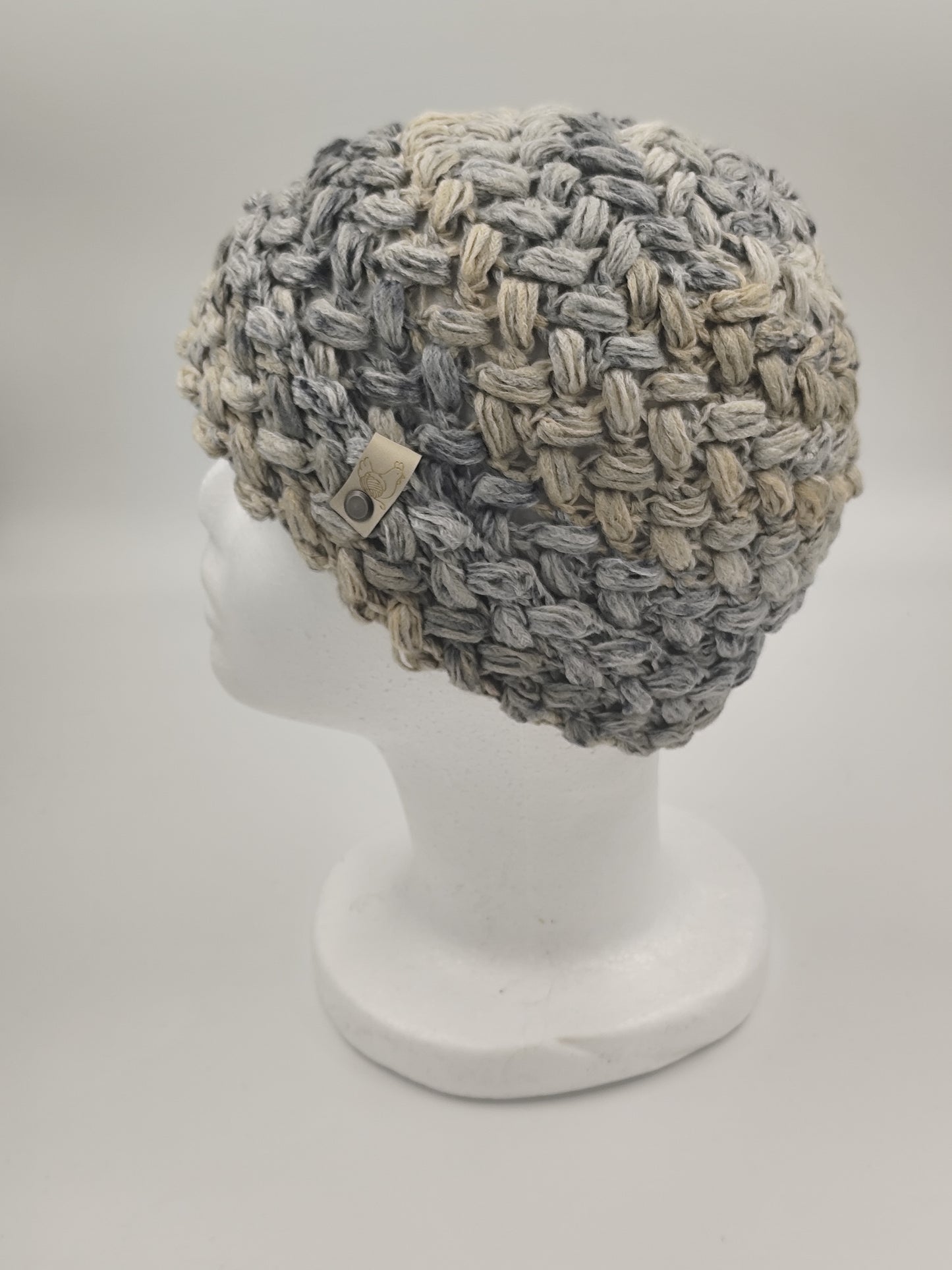 Bonnet crochet fait main Marans - Gris chiné
