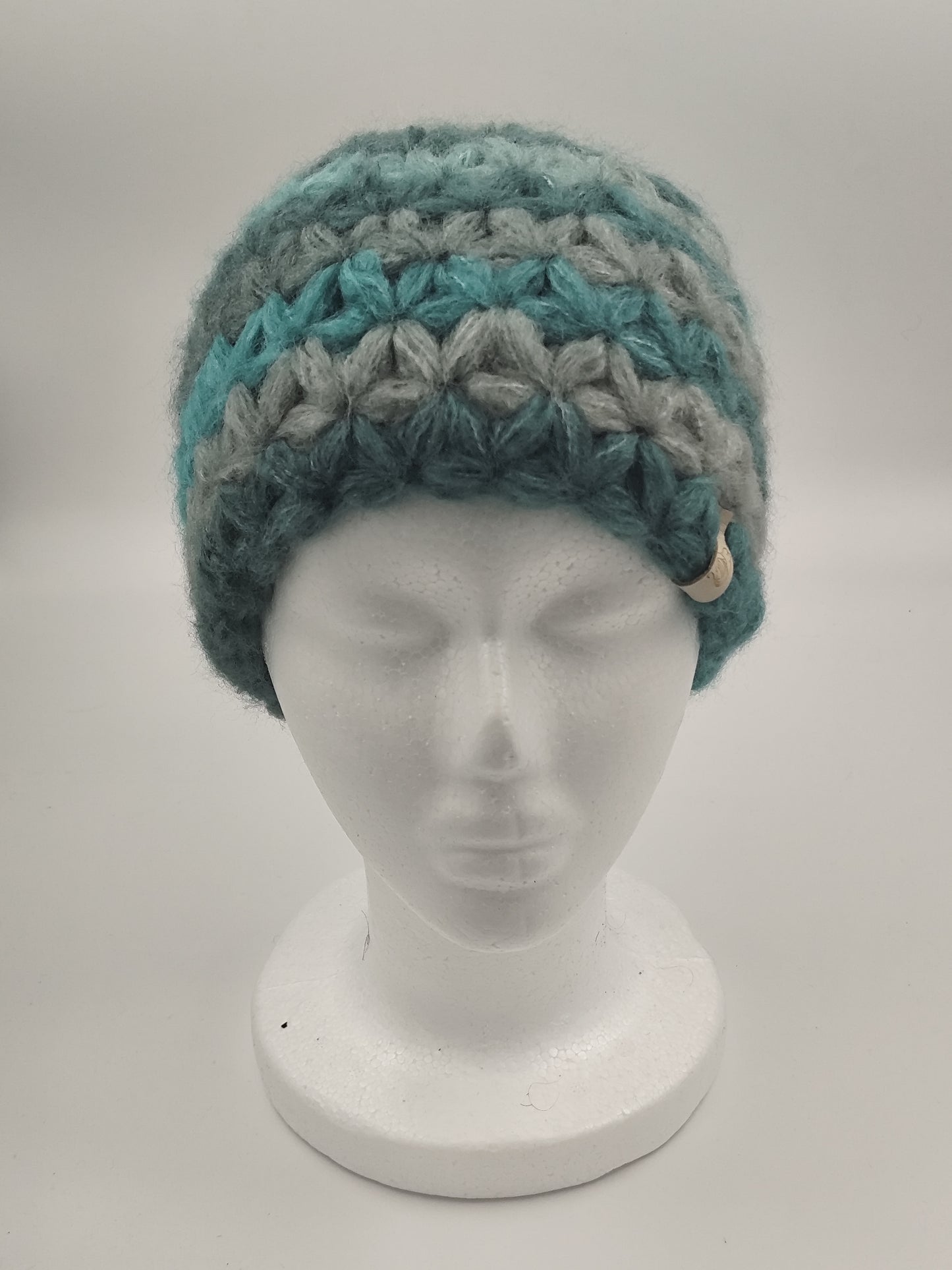 Bonnet crochet fait main Orpington - Emeraude