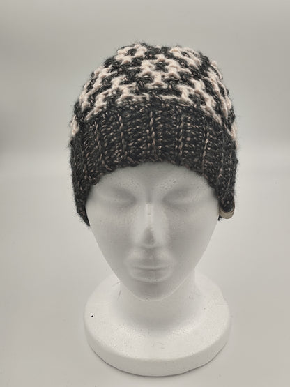 Bonnet crochet fait main Campine - Rosaline/powder