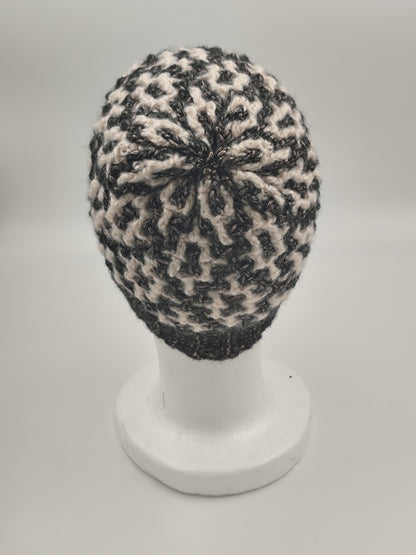 Bonnet crochet fait main Campine - Rosaline/powder