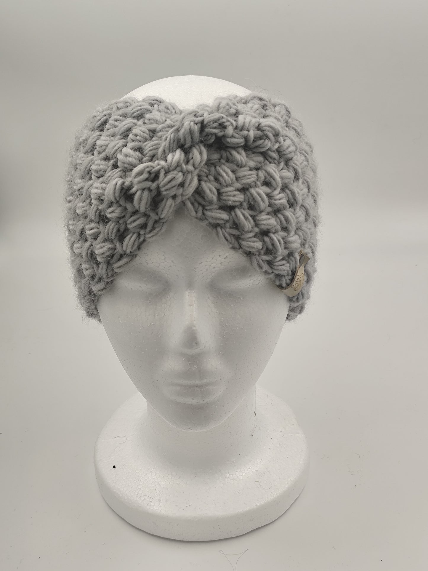 Bandeau crochet fait main Marans - Gris
