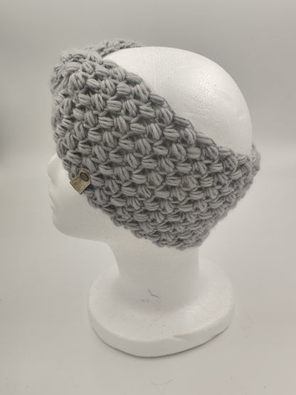 Bandeau crochet fait main Marans - Gris