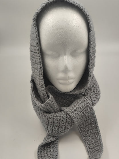 Capuche crochet faite main Sussex - Perle gris