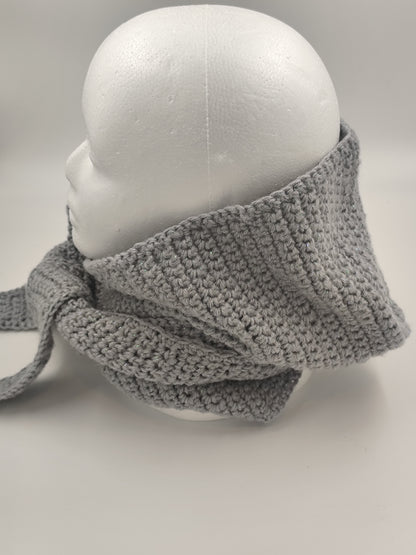 Capuche crochet faite main Sussex - Perle gris