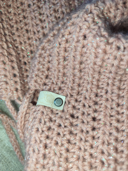 Capuche crochet faite main Padoue - Perle rose