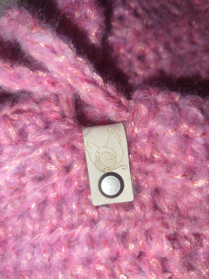 Capuche crochet faite main Padoue - Rose vif