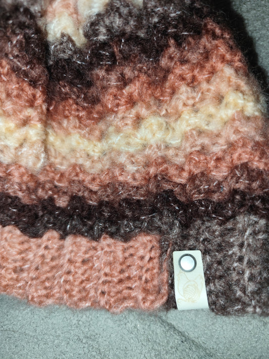 Bonnet crochet fait main Cochin - Blush