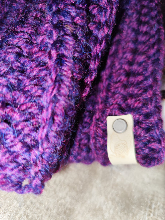 Bonnet crochet fait main Cocotte - Aubergine