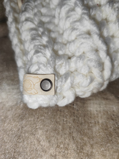 Bandeau crochet fait main Cocotte  - Crème