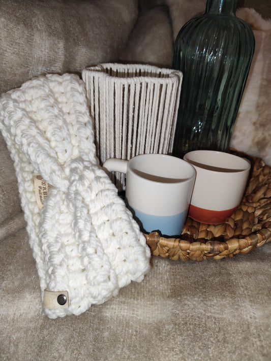 Bandeau crochet fait main Cocotte  - Crème