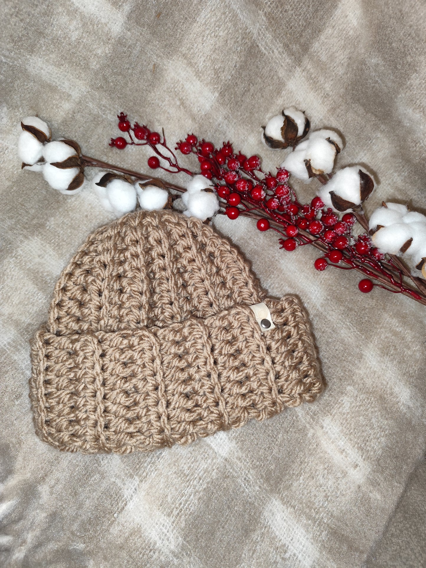 Bonnet crochet fait main Cocotte - Moka