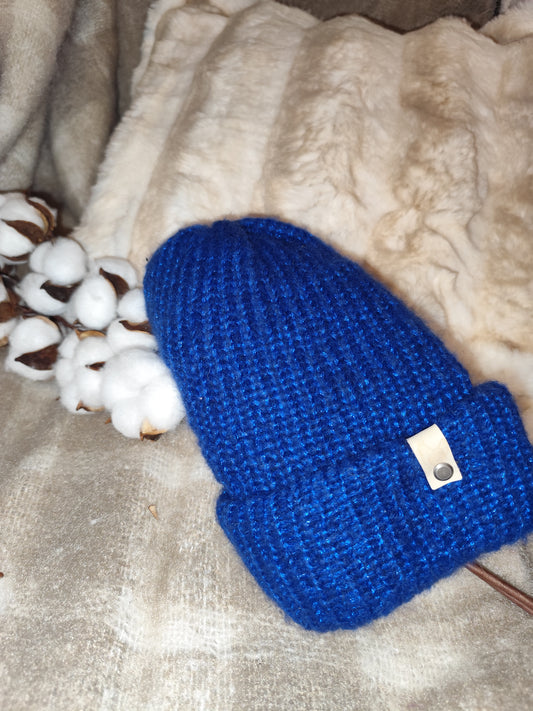 Bonnet crochet fait main Cocottine - Bleu