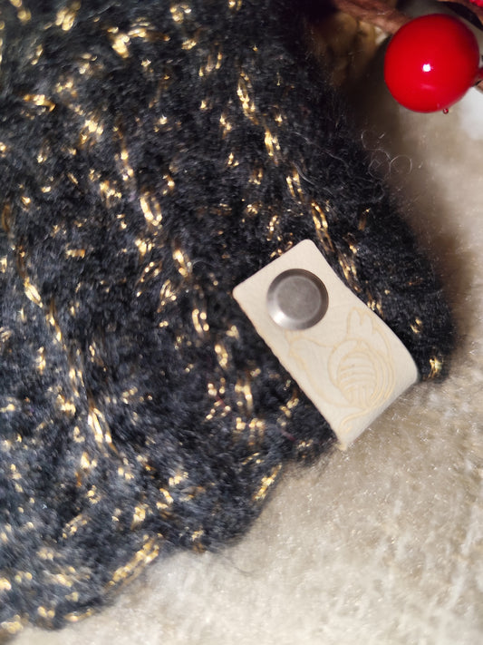 Bonnet crochet fait main Crevecoeur - Noir or