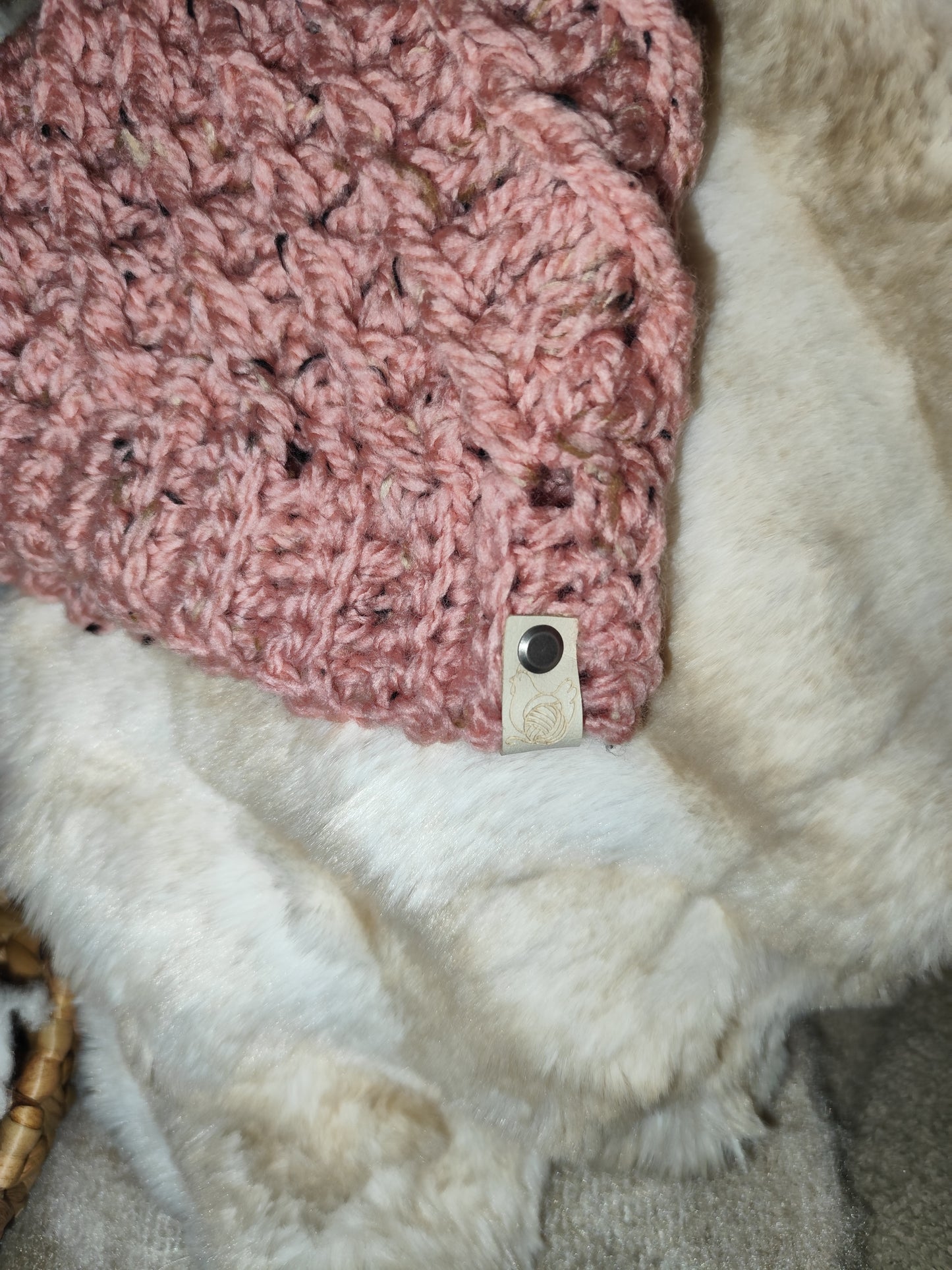 Bonnet crochet fait main Faverolle - Rose