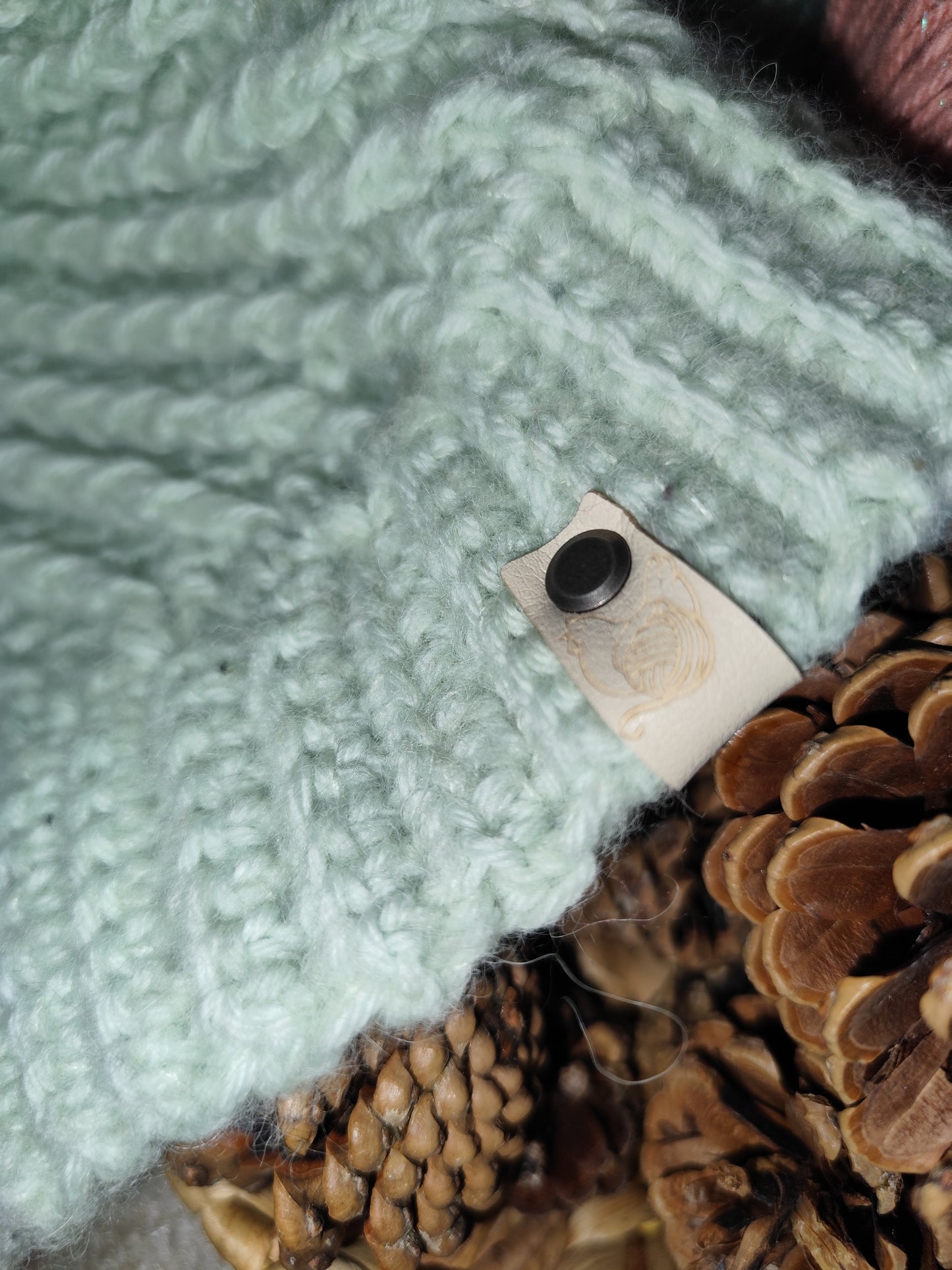 Bonnet crochet fait main Faverolle - Vert d'eau