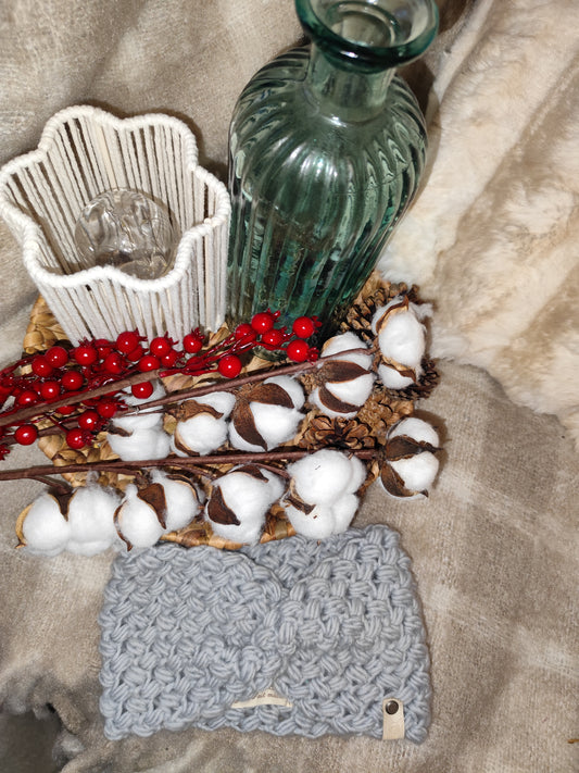 Bandeau crochet fait main Marans - Gris