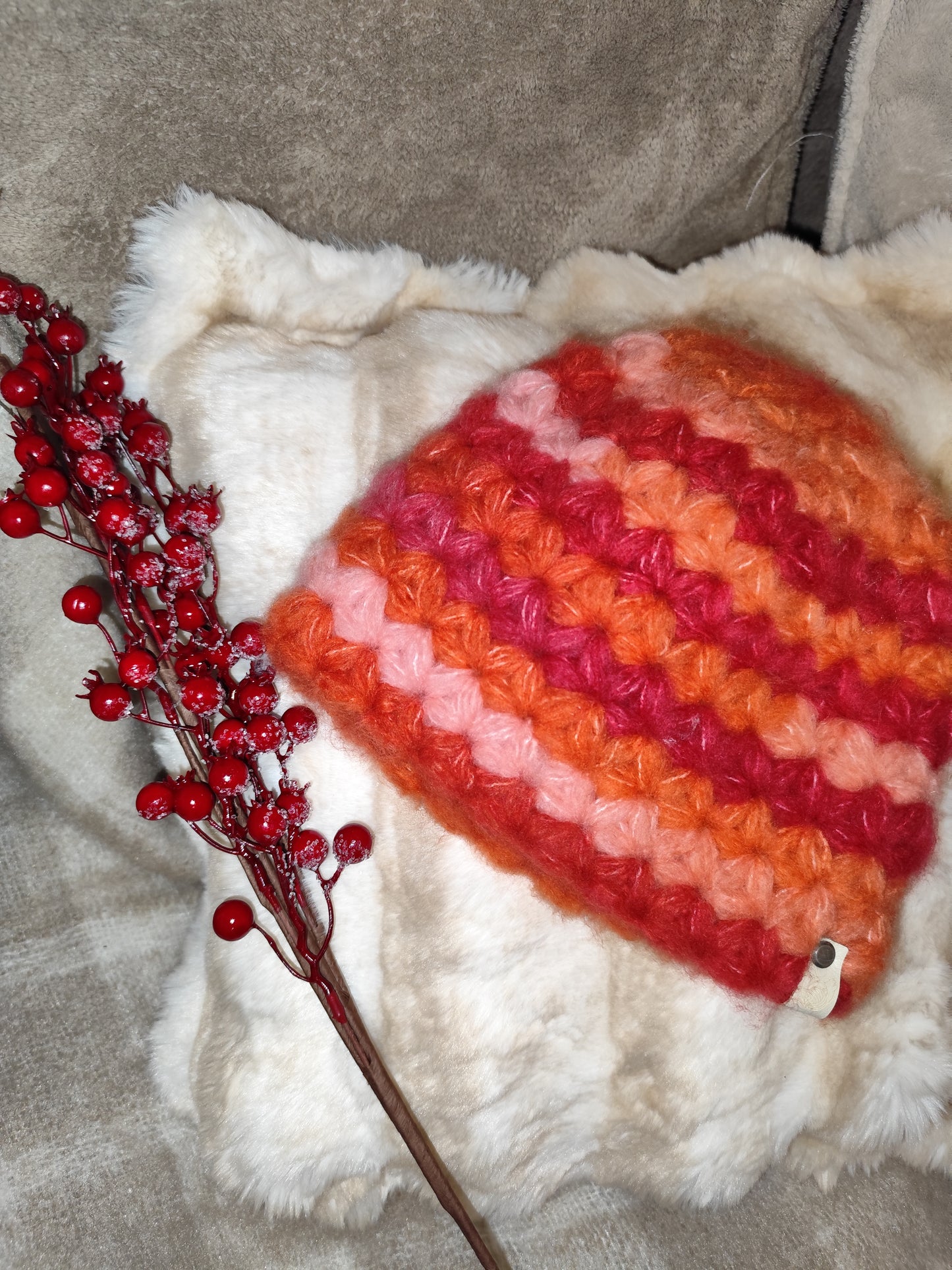 Bonnet crochet fait main Orpington - Aurore